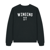 WINGING IT Black Oversized Organic Sweatshirt