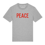 PEACE Unisex T-shirt Grey / Red