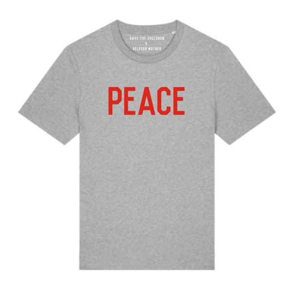 PEACE Unisex T-shirt Grey / Red