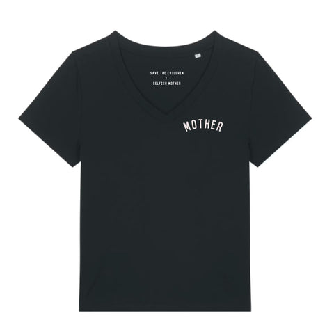 MOTHER V neck T-shirt black