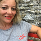 PEACE Unisex T-shirt Grey / Red