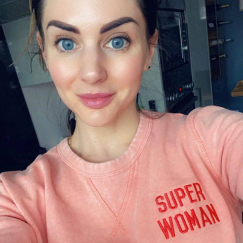 Super Woman Blue Oversized Organic Sweatshirt