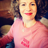Super Woman Blue Oversized Organic Sweatshirt