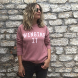 WINGING IT Black Oversized Organic Sweatshirt