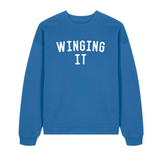 WINGING IT Blue Oversized Organic Sweatshirt