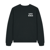 Super Woman Black Oversized Organic Sweatshirt