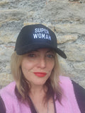 Super Woman Black Cord Organic Cotton Cap