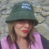 Super Woman Black Cord Organic Cotton Cap
