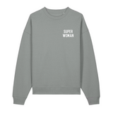 Super Woman Grey Oversized Organic Sweatshirt