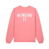 WINGING IT Pink Oversized Organic Sweatshirt