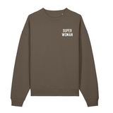 Super Woman Mocca Oversized Organic Sweatshirt