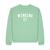 WINGING IT Eau De Nil Oversized Organic Sweatshirt