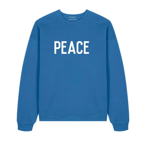 PEACE Blue Oversized Organic Sweatshirt