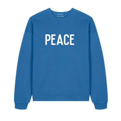 PEACE Blue Oversized Organic Sweatshirt