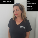 MOTHER V neck T-shirt black