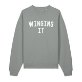 WINGING IT Grey Oversized Organic Sweatshirt