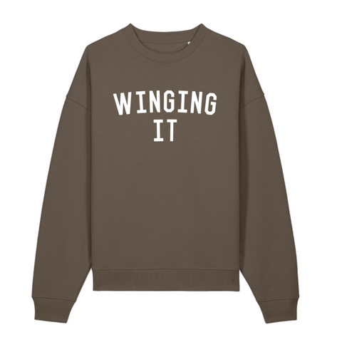 WINGING IT Mocca Oversized Organic Sweatshirt