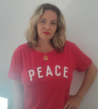 Molly in Peace Tee Red